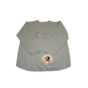 Cherokee Floral Embroidered Sweatshirt Sage Green Pullover Women’s
